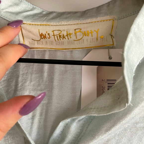 NWT Jen’s Pirate Booty SZ S Silver Blue Blouse! - Picture 5 of 10